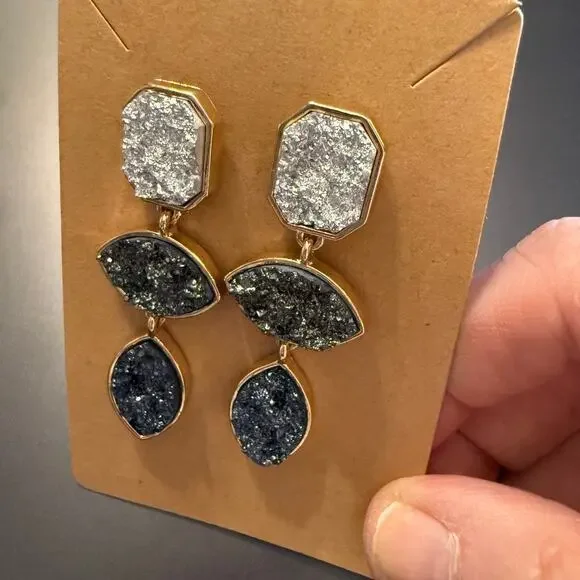 Baublebar Sugarfix Faux Druzy Triple Tier Drop Earrings - Picture 4 of 6